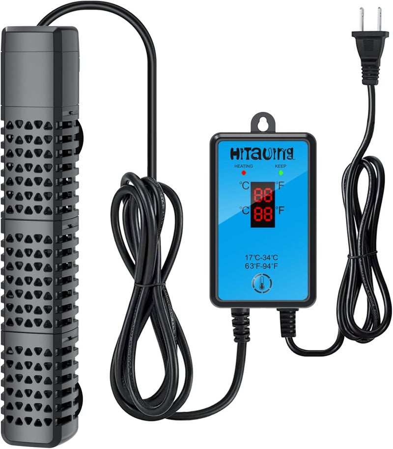 HiTauing Aquarium Heater, Upgraded 200W Fish Tank Heater with Intelligent Leaving Water Automatically Stop Heating and Advanced Temperature Control System, Suitable for Saltwater and Freshwater - Image 1
